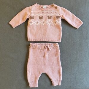 Carter’s Just One You Bear Fair Isle Sweater Top & Pants Set - Pink NB